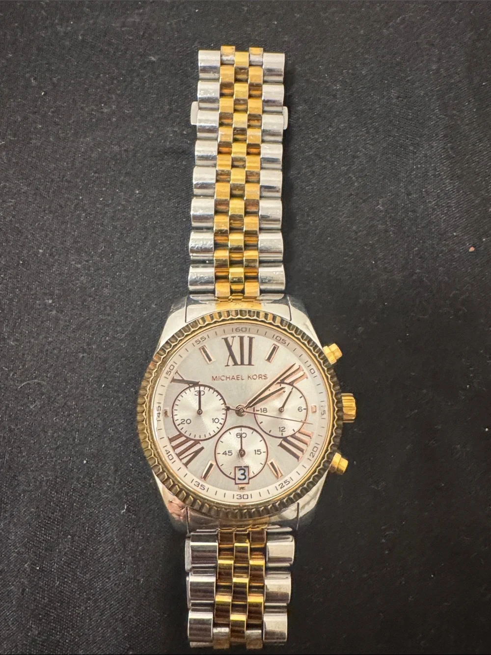 Michael Kors Gold and Silver Two-Tone Chronograph Bracelet Watch